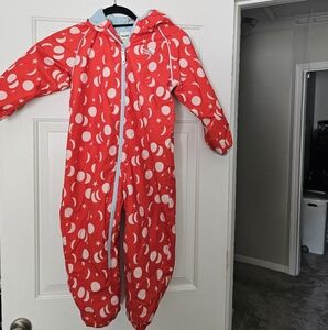 Muddy Puddles Red Star and Moon Patterned Snowsuit Size 4-5 Years
